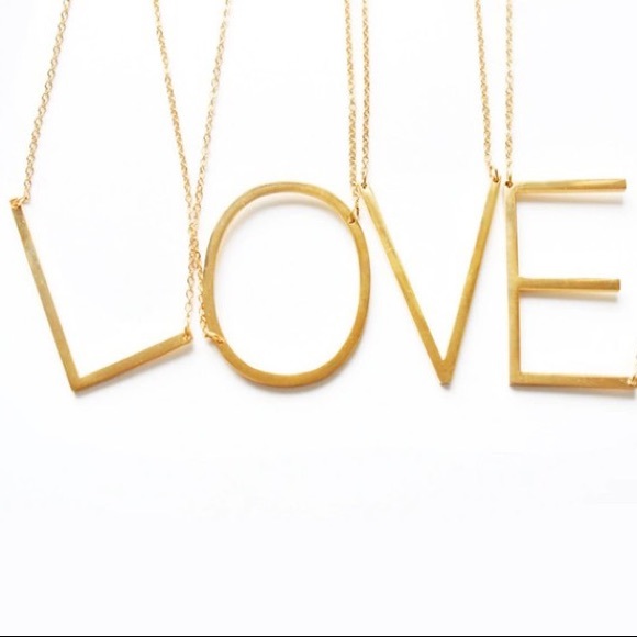 Gold Initial Necklace - Picture 3 of 5